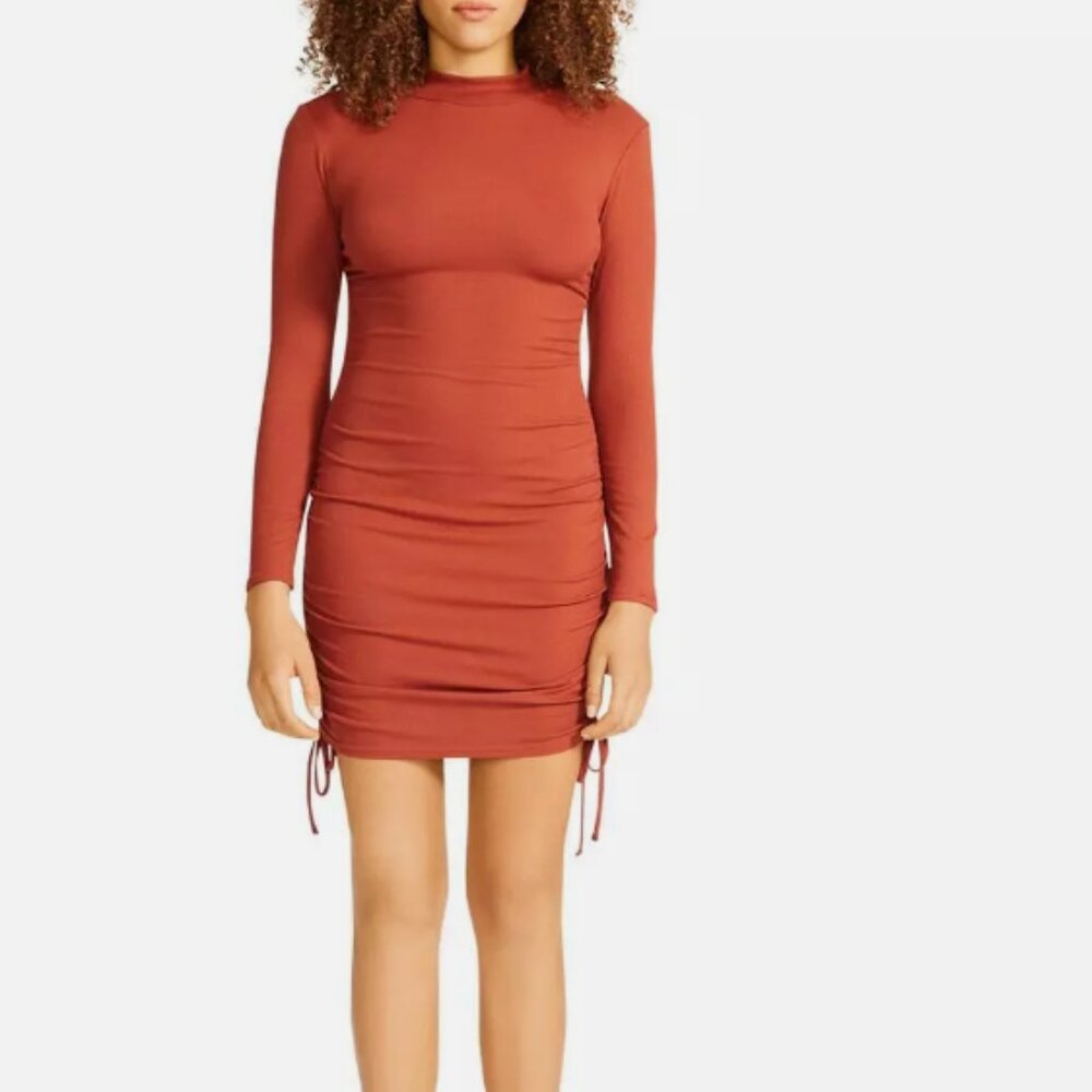 BB Dakota Ruched Ribbed Small Mini Dress NWT